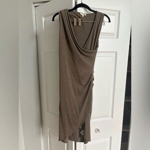 Wilfred Brown Asymmetrical Ruched Cocktail Dress